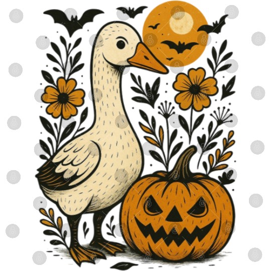 Goose Halloween Fall Silly Goose Boho Flower Digital Files