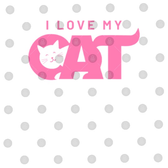 I Love My Cat – Cute Pink Cat Face Graphic Digital Files
