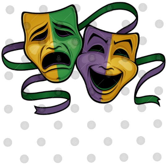 Festive Mardi Gras Party Happy & Sad Theater Masks Digital Files