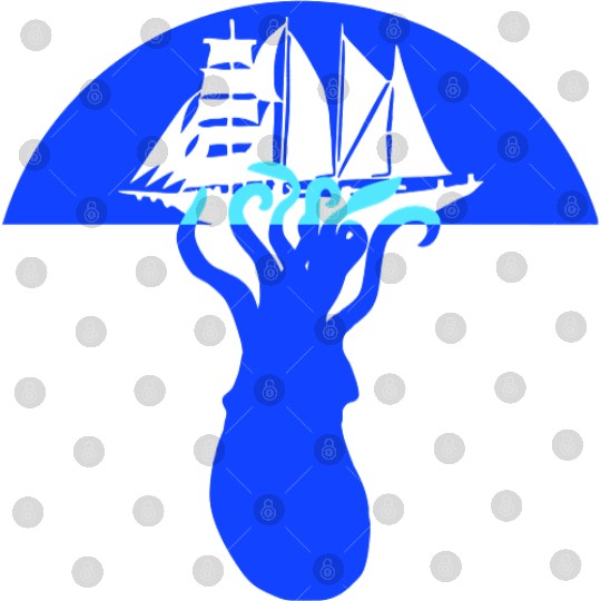 Octopus Ship Attack Sailing Sailboat Sea Monster Digital Files