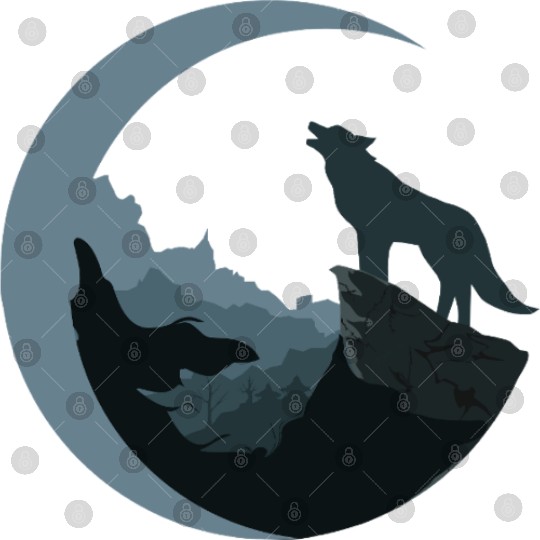 Wolf Moon Silhouette Digital Files