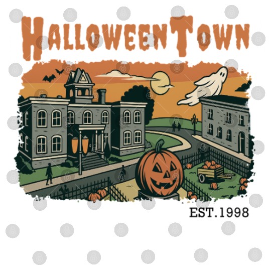 Halloweentown Spooky Sunset Scene – Vintage Hallow Digital Files