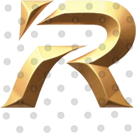 Golden Stylized Letter R Digital Files
