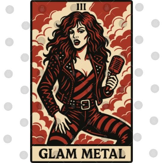 Glam Metal Tarot Card – Fierce, Flashy, and Loud Digital Files