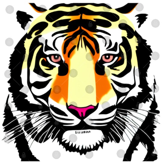 Vivid Tiger Face Art for Apparel Digital Files
