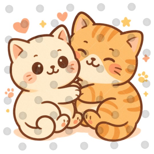 Cute Kittens Embracing Heartwarming Design Digital Files