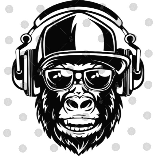 Urban Gorilla with Headphones Digital Files