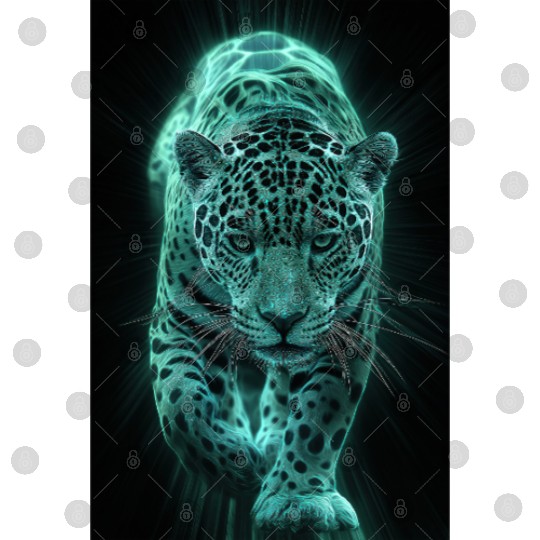 Neon Jaguar in Motion Digital Files
