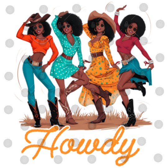 Black Cowgirls Line Dance Western Rodeo Country Digital Files