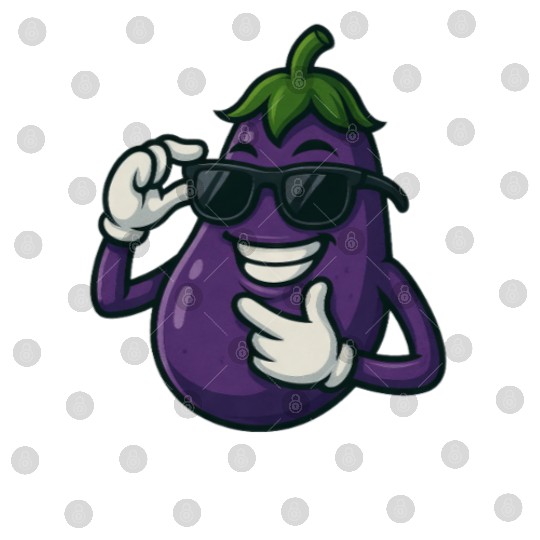 Cool eggplant vegetable design with sunglasses car Digital Files