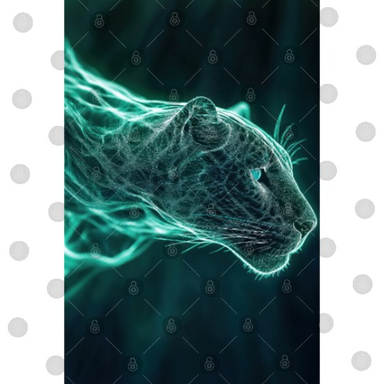 Neon Jaguar Spirit Form Digital Files