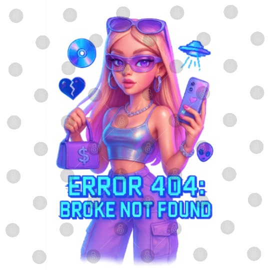 Y2K Rich Girl - ERROR 404 Bold Aesthetic Digital Files