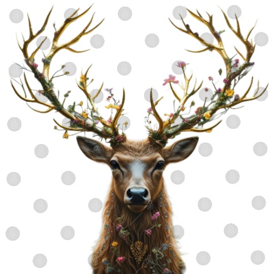 Enchanted Forest Deer Illustration Digital Files