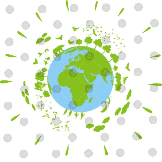 Our Green Planet Earth Cool Illustration Digital Files