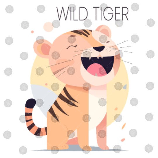 Wild Tiger roar Bauhaus Style Digital Files