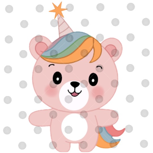 Whimsical Unicorn Bear for Kids Digital Files