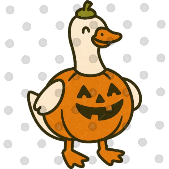 Spooky Halloween Duck in Pumpkin Costume Digital Files