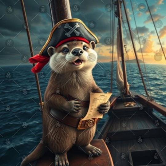 Pirate Otter Sailing Adventure Digital Files