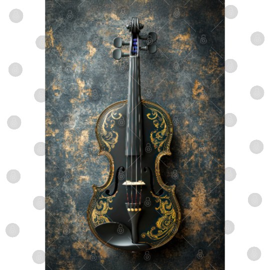 Elegant Black and Gold Violin Digital Files