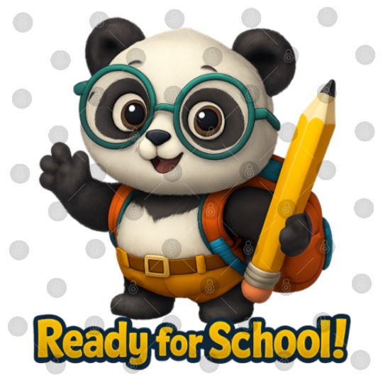 Cute Panda Digital Files, Animal Digital Files, Back to School