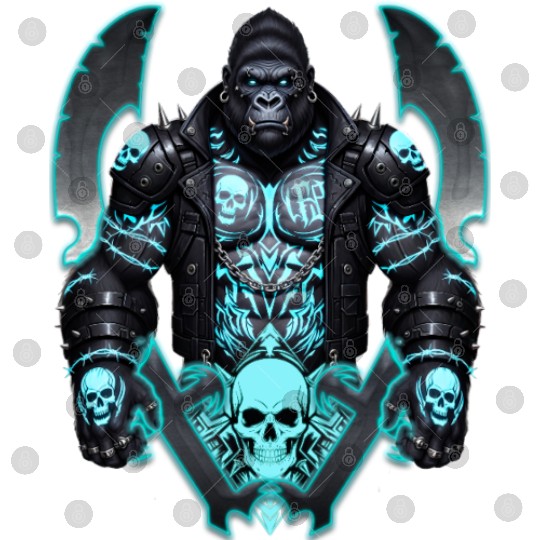 Neon Warrior Gorilla Digital Files