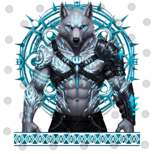 Frostwolf Warrior with Arcane Runes Digital Files