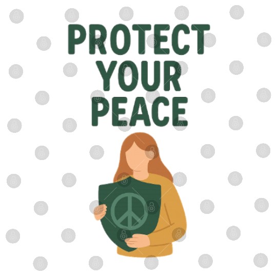 Peaceful Defender Shield Illustration Digital Files