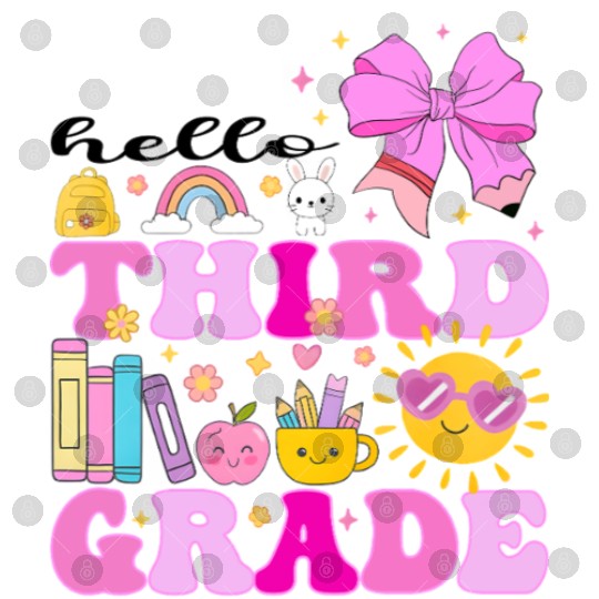 Hello Third Grade, Preppy Back to School Digital Files
