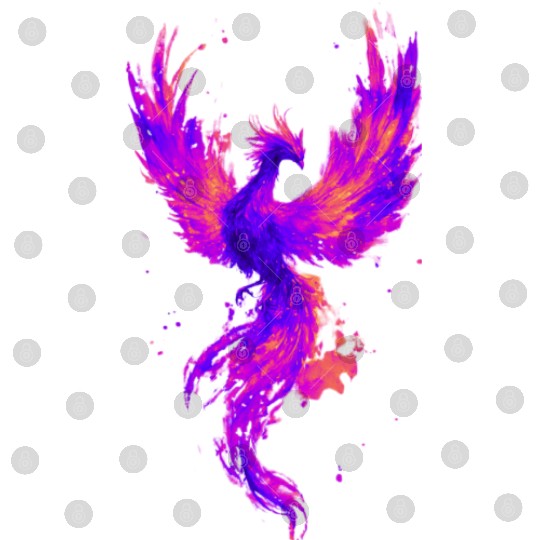 Vibrant Phoenix Illustration for Apparel Digital Files