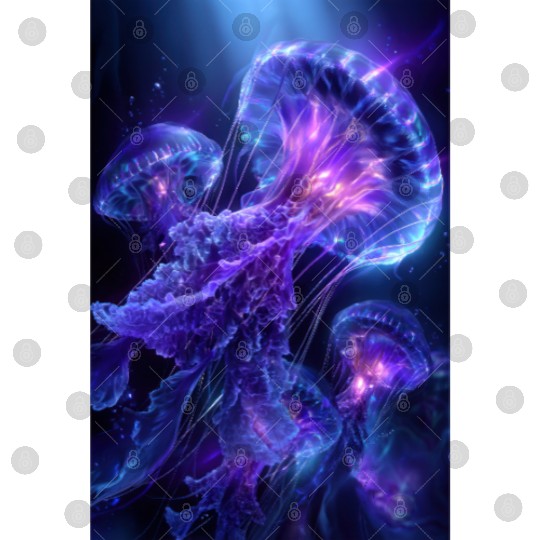 Neon Glow Jellyfish Digital Files