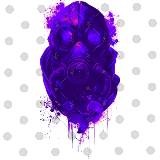 Neon Gas Mask Art for Cyberpunk Style Digital Files
