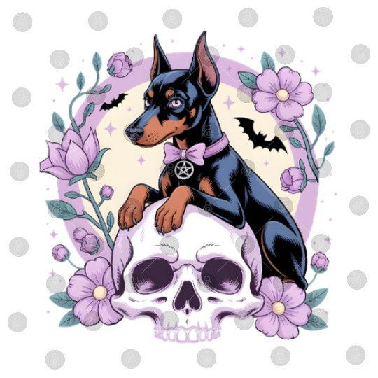 Dark Fantasy Doberman Dog Gothic Art Illustration Digital Files