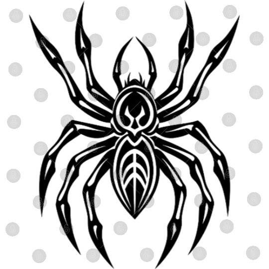 Geometric Tribal Spider – Minimalist Black Insect  Digital Files