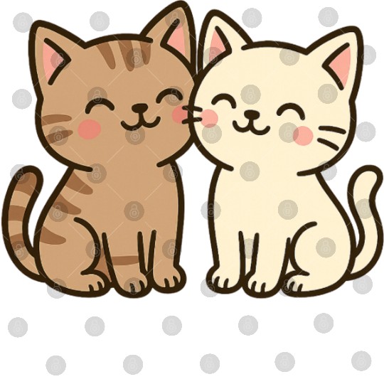 Adorable Cat Duo Print Design Digital Files