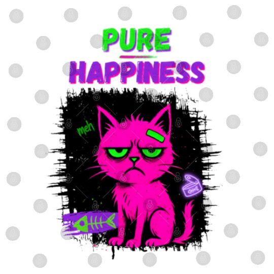 Neon Grumpy Cat – Pure Happiness Graphic Digital Files