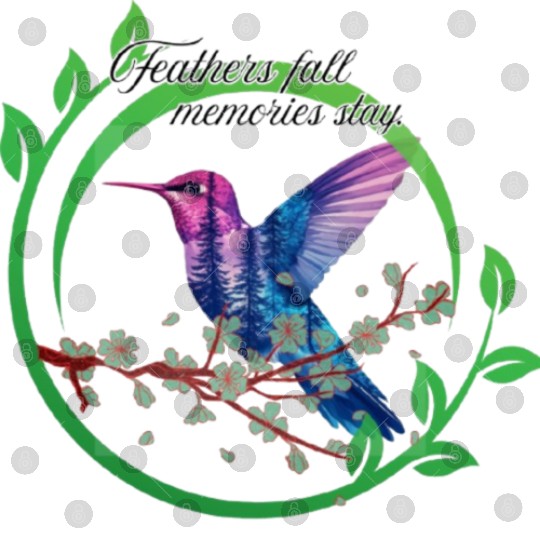 Vibrant Hummingbird and Blossoms Design Digital Files