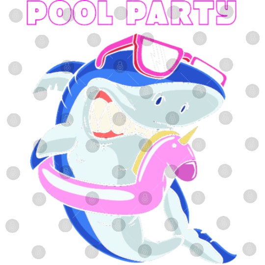 Pool Party Squad Unicorn Shark Birthday Digital Files
