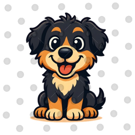 Playful Border Collie Cartoon Design Digital Files