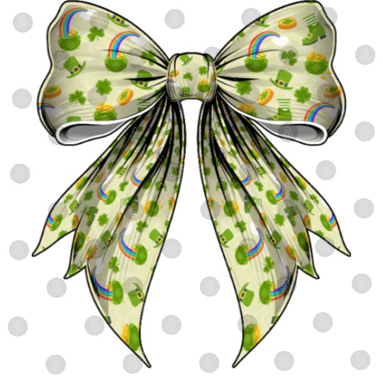Coquette Bow St Patricks Day Shamrock Pattern Digital Files