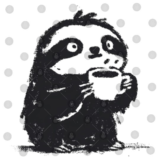 Funny Coffee Animal Lover Cute Sloth Design Digital Files