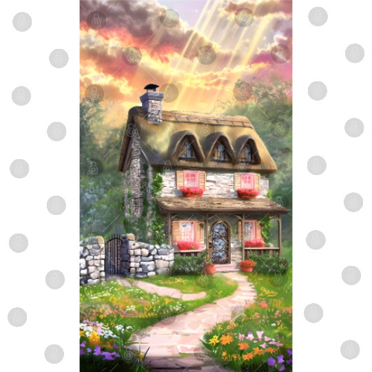 Fairy Tale Cottage in Sunrise Light Digital Files