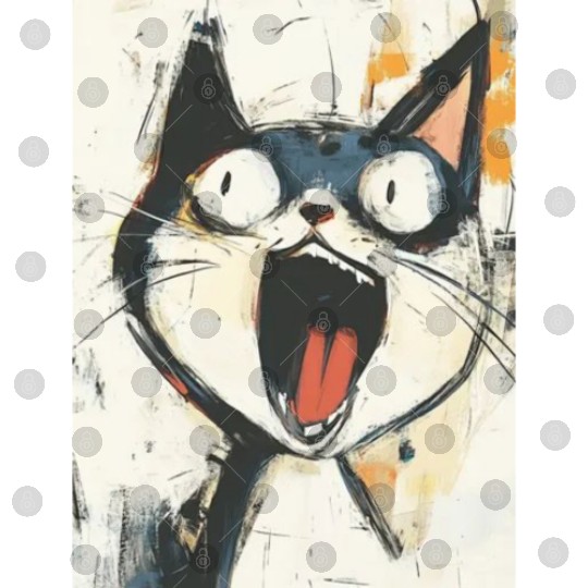 Funny Screaming Cat – Meme Expression Digital Files