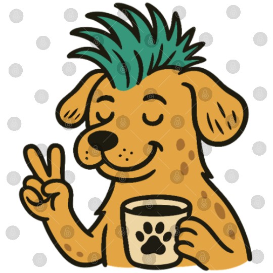 Peaceful Puppy with Green Hair Digital Files