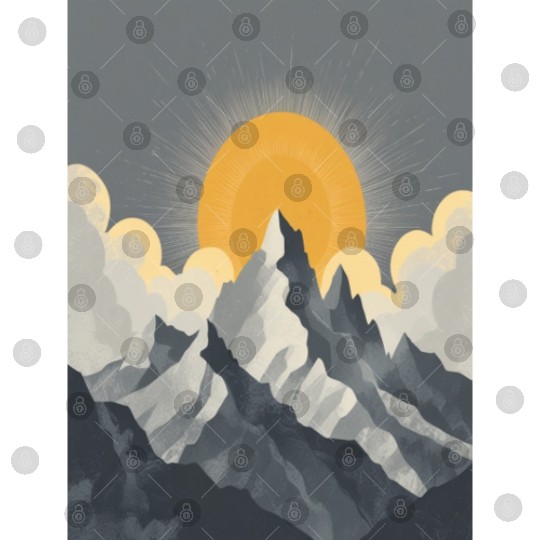Majestic Mountain Sunrise – Minimalist Nature Land Digital Files
