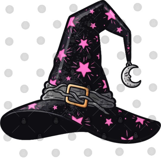 Starry Witch Hat with Moon Charm Digital Files