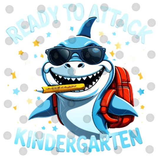 back-to-school-Shark With Backpack Kindergarten  Digital Files