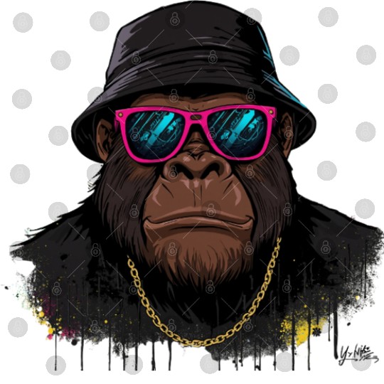 Urban Gorilla with Stylish Accessories Digital Files