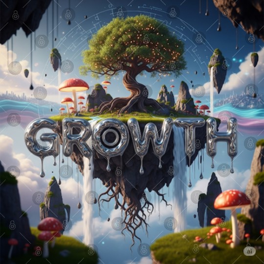 Floating Island Growth Illustration Digital Files