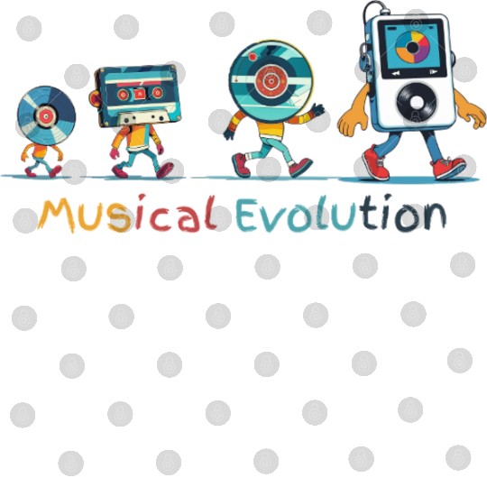 Retro Music Evolution Illustration Digital Files