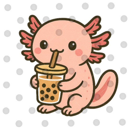 Kawaii Aspiring Dragon with Bubble Tea Digital Files